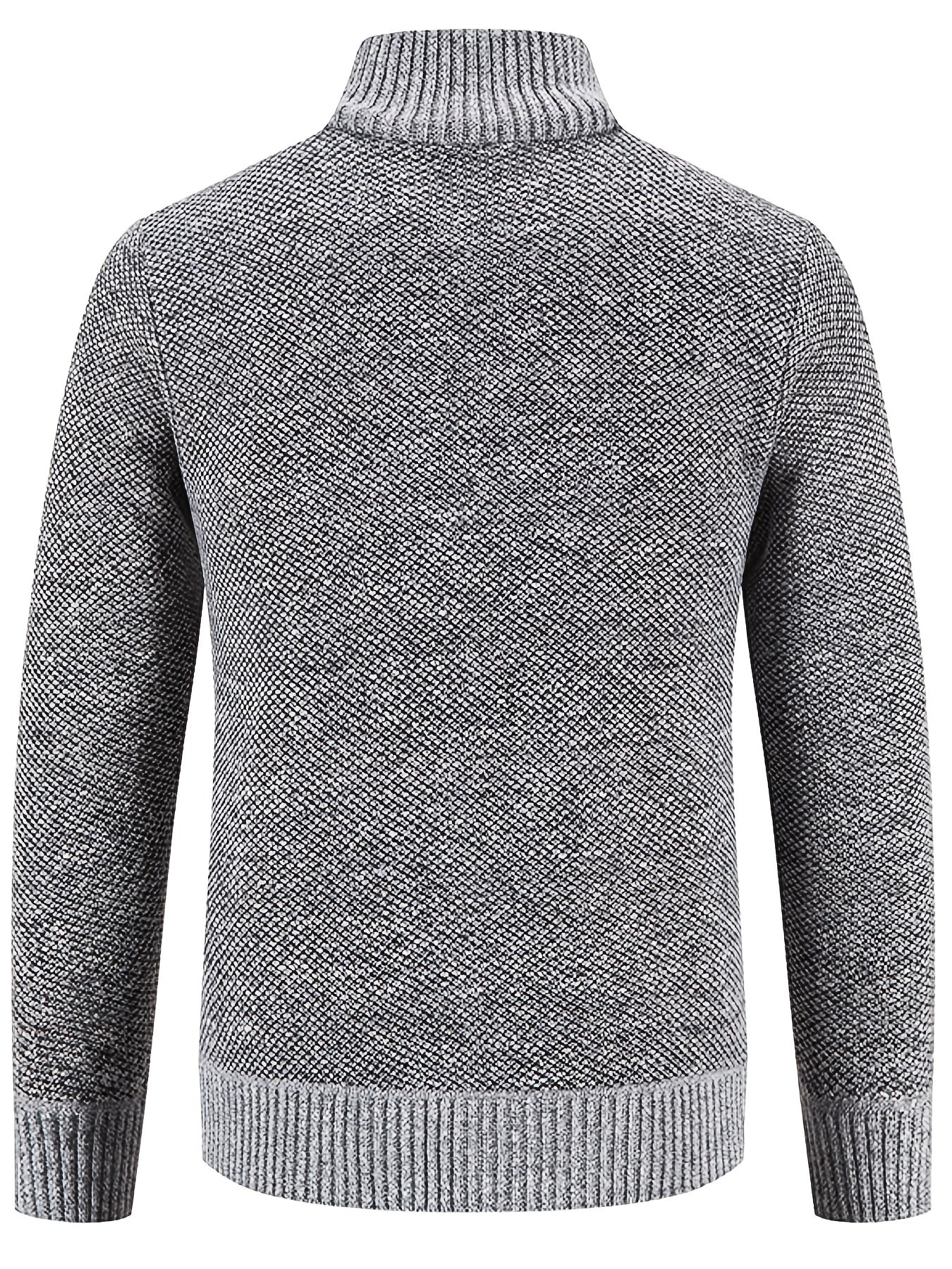 Loldeal Men'S Stand Collar Diamond Plaid Cardigan - Thick Warm Knit Open Front Sweater with Pockets, Solid Color Casual Fall/Winter Layering Essential, Cozy Clothing, Stylish Cardigan, Durable Construction, Warm Knitwear