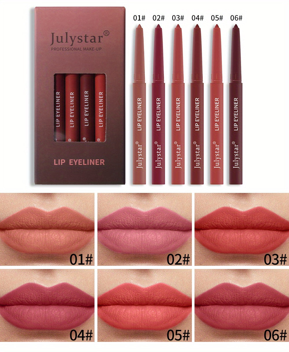 Lip Pencil Waterproof Non-halo Lipstick Pen Pink Matte Lip Gloss Rotating Lip Liner Set Valentine's Day Gifts
