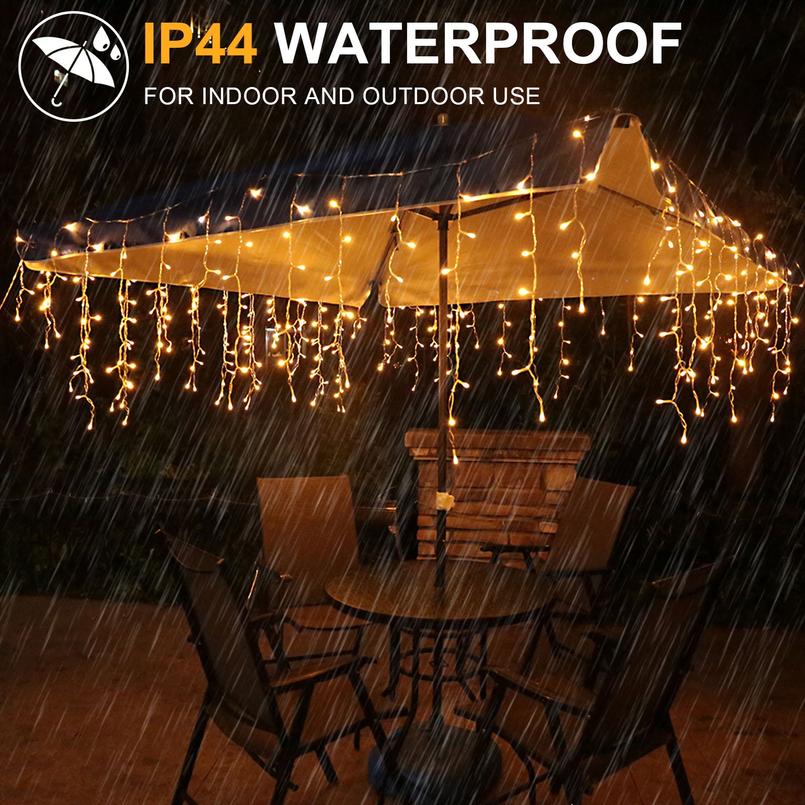Memory LED Icicle String Lights 5/10/15M Waterproof Outdoor Christmas Fairy Lights 8 Modes Timer Xmas Newyear Decor 31V Plug