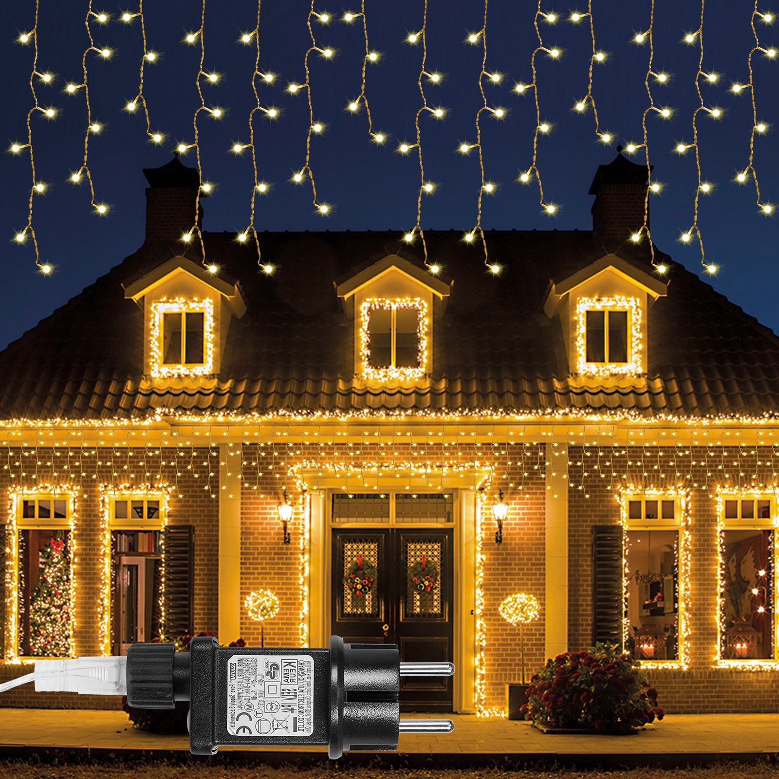 Memory LED Icicle String Lights 5/10/15M Waterproof Outdoor Christmas Fairy Lights 8 Modes Timer Xmas Newyear Decor 31V Plug
