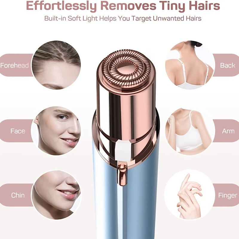 USB Rechargeable Facial Hair Remover, Painless Eyebrow Face Razor Trimmer for Women, Shaver for Lips, Body, Arms, Mustaches, Fuzz, and Chin