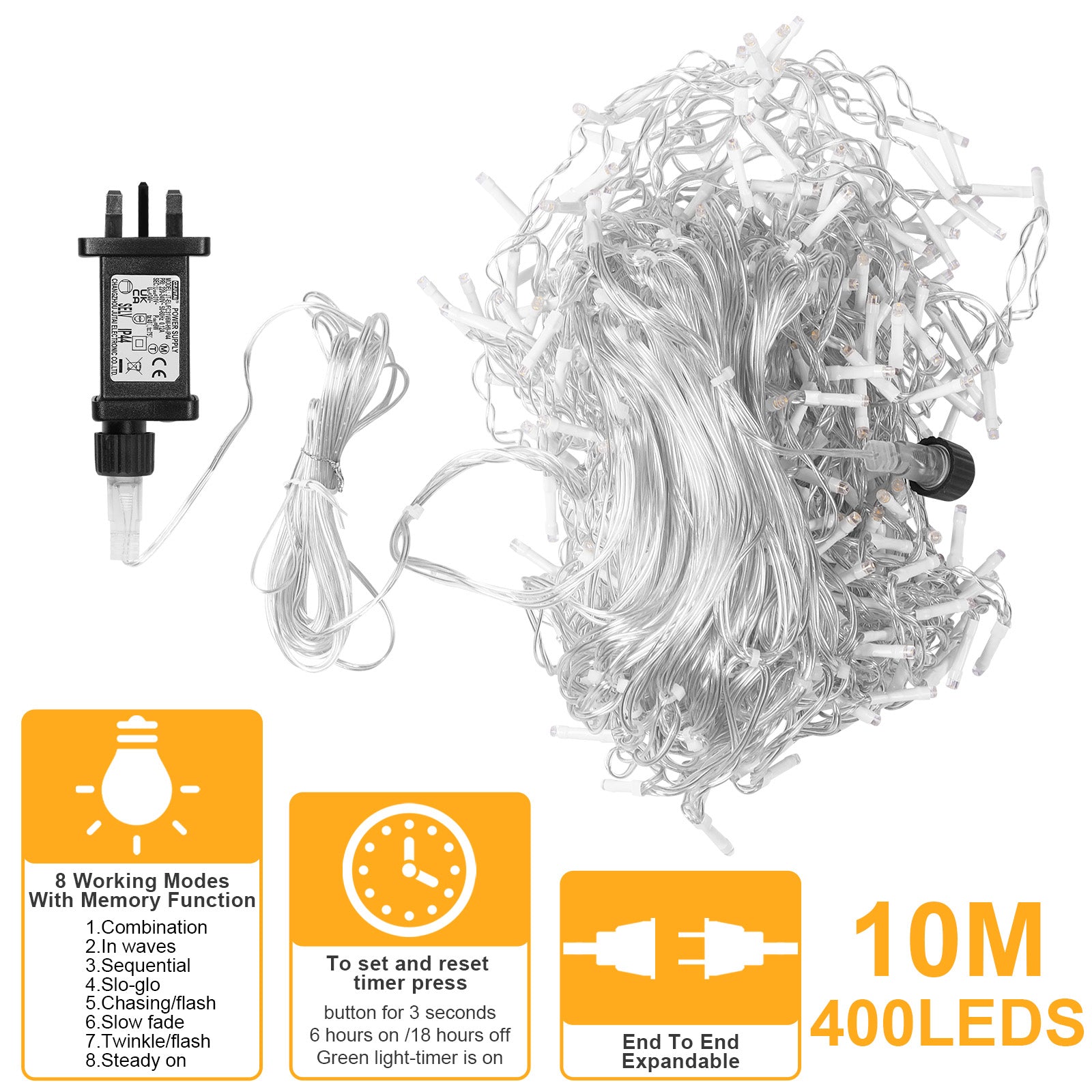 Memory LED Icicle String Lights 5/10/15M Waterproof Outdoor Christmas Fairy Lights 8 Modes Timer Xmas Newyear Decor 31V Plug