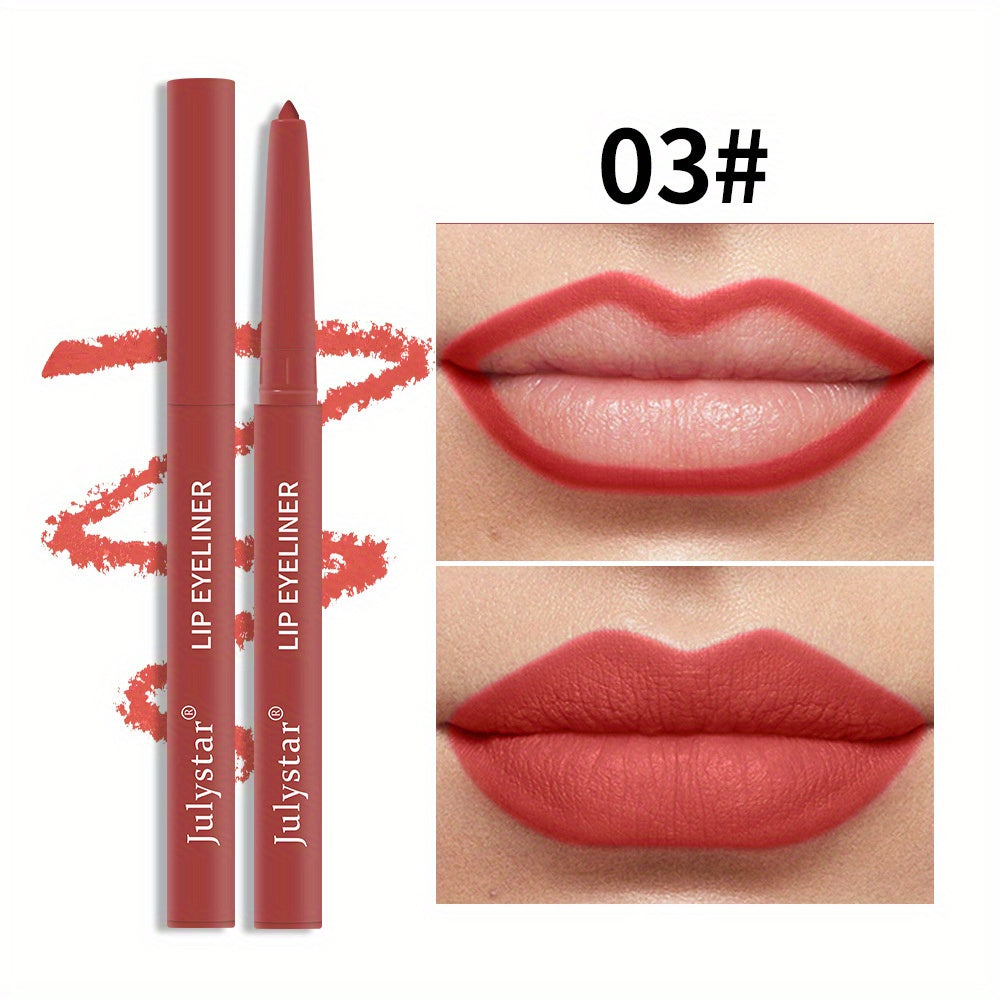 Lip Pencil Waterproof Non-halo Lipstick Pen Pink Matte Lip Gloss Rotating Lip Liner Set Valentine's Day Gifts