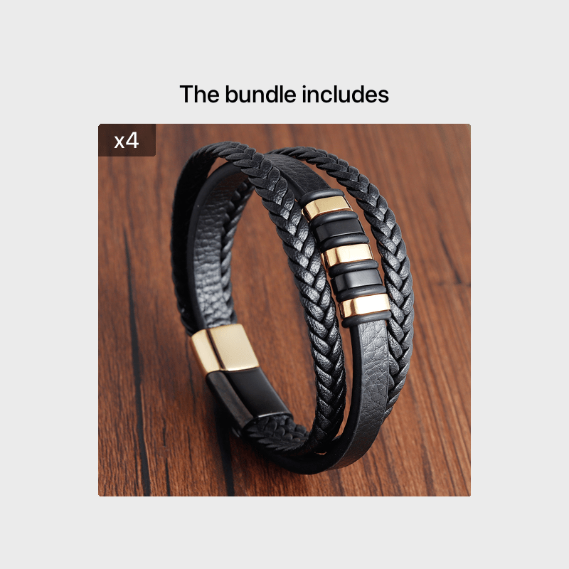 New Fashion Trendy Men's Simple Braided Multi-Layer Bracelet Jewelry, Bracelet For Men High Quality