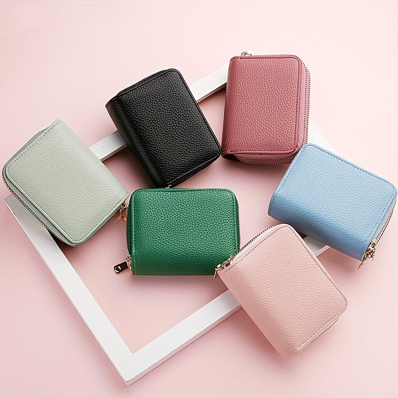 Double Zipper Wallet, Women's Short Credit Card Holder, Multifunctional Large Capacity Coin Purse