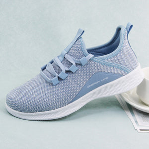 Women's Casual Slip-on Sneakers, Lightweight Lace Up Running Shoes, Knitted Low Top Sneakers