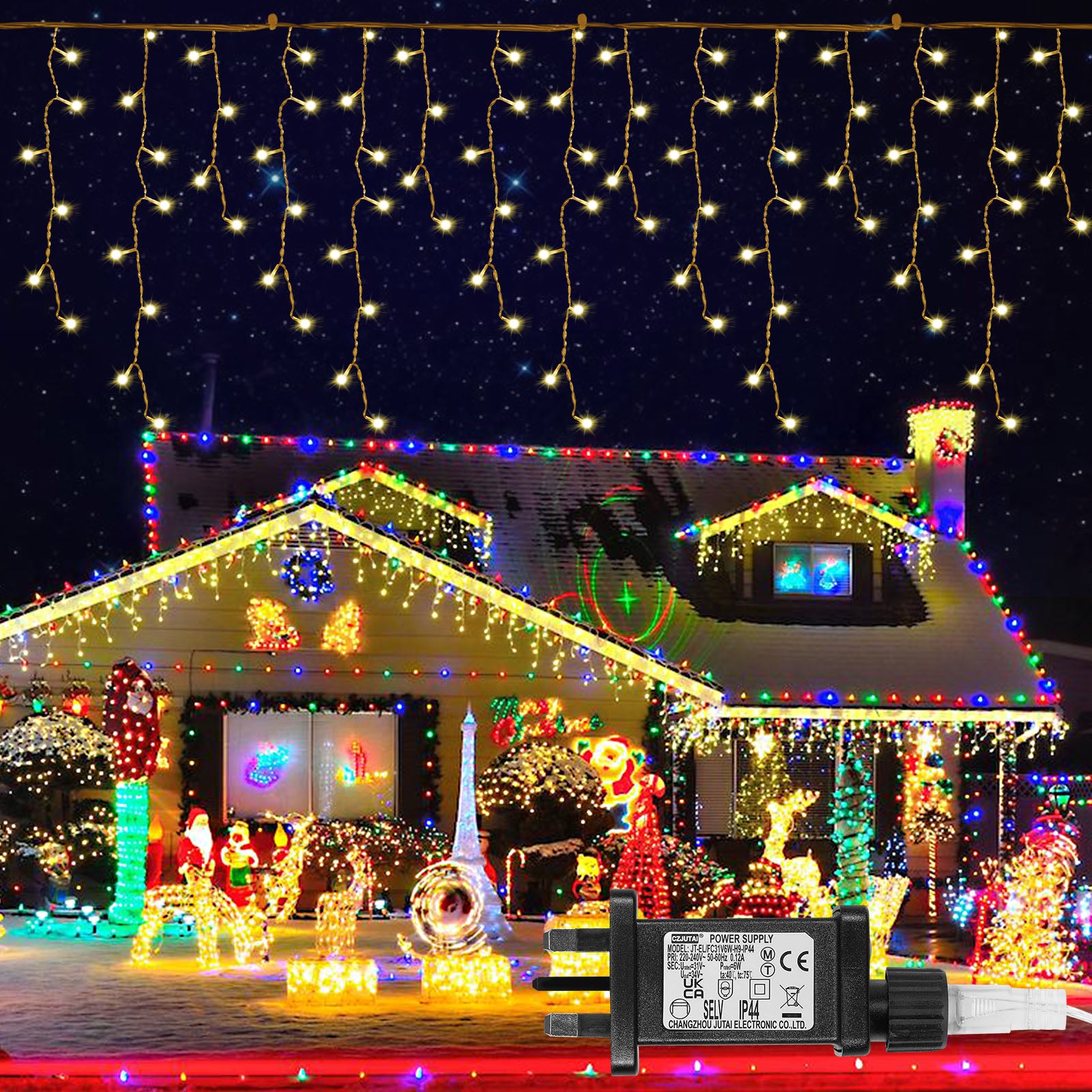 Memory LED Icicle String Lights 5/10/15M Waterproof Outdoor Christmas Fairy Lights 8 Modes Timer Xmas Newyear Decor 31V Plug