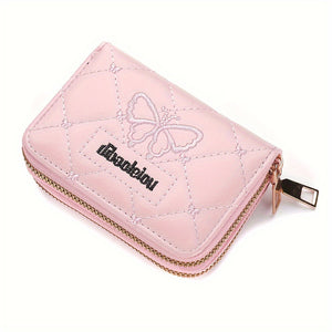 Double Zipper Wallet, Women's Short Credit Card Holder, Multifunctional Large Capacity Coin Purse