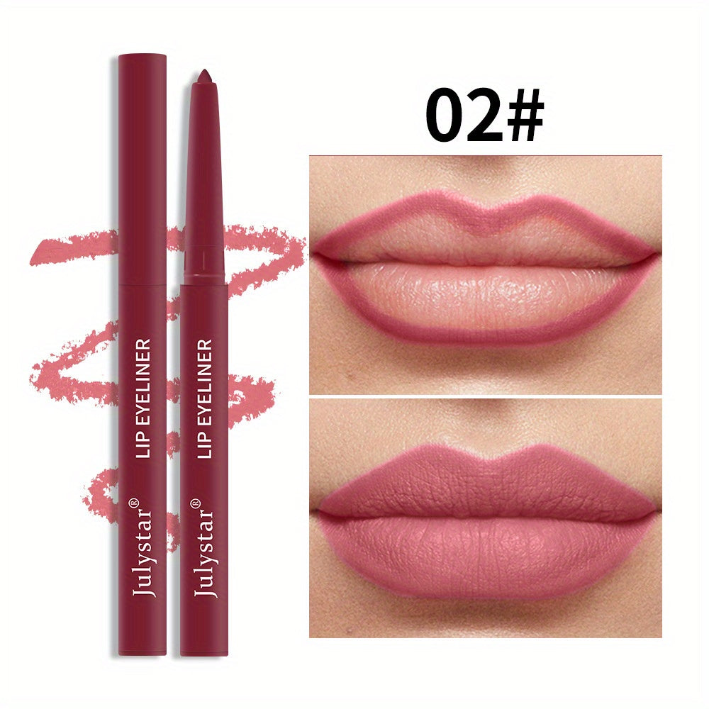 Lip Pencil Waterproof Non-halo Lipstick Pen Pink Matte Lip Gloss Rotating Lip Liner Set Valentine's Day Gifts