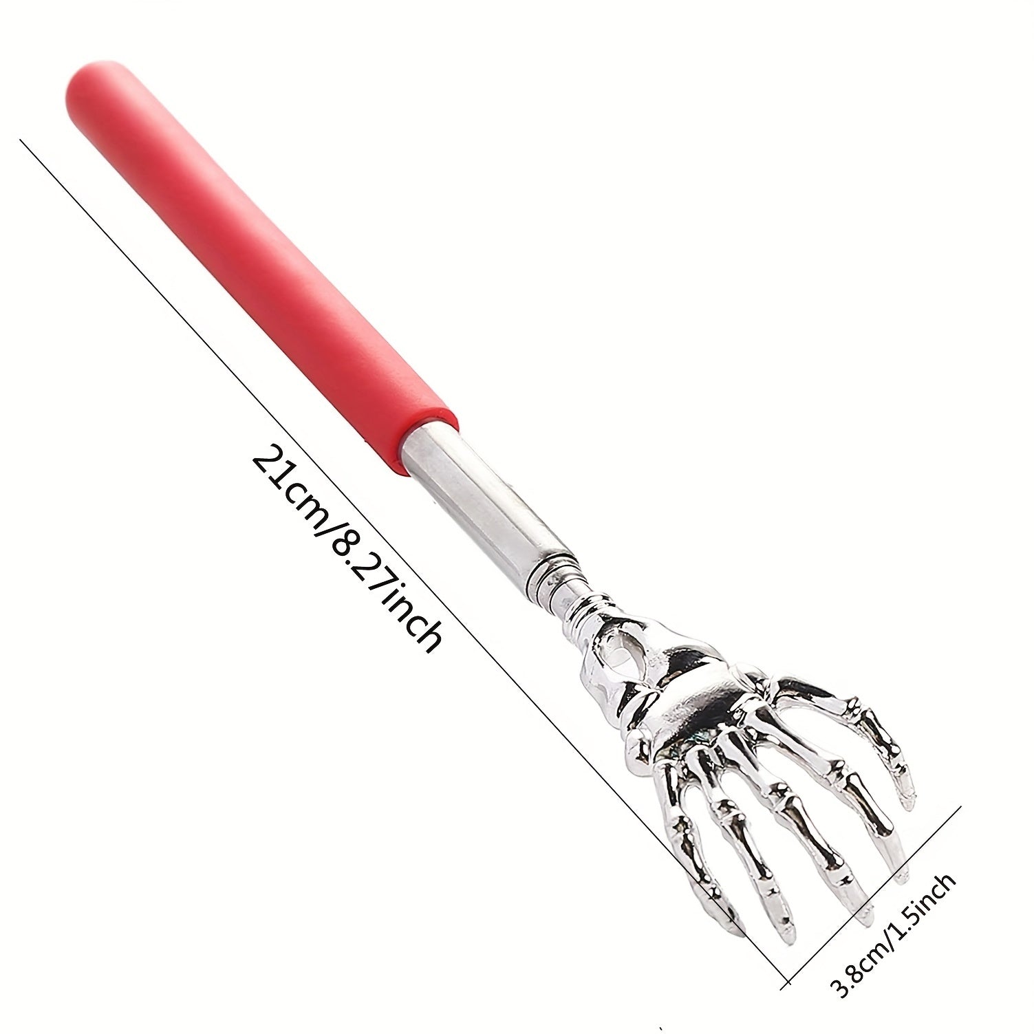 1PC Extendable Back Scratcher, Stainless Steel Portable Telescopic Rubber Handle Back Scratchers For Thanksgiving, Birthday, Christmas Gifts