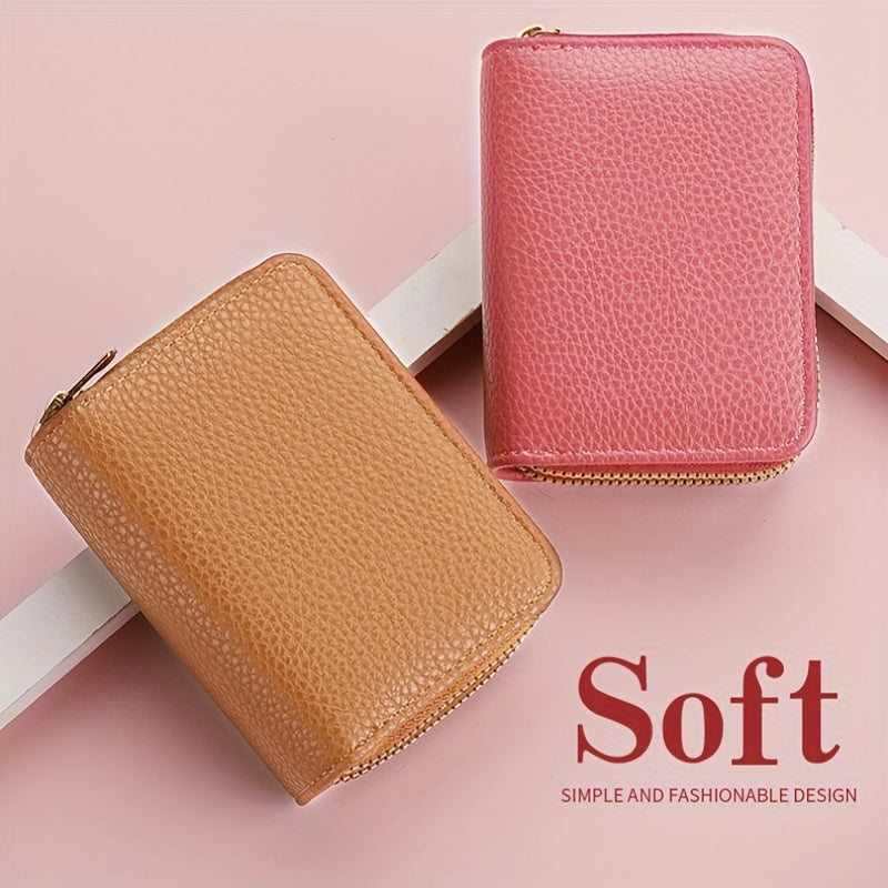 Double Zipper Wallet, Women's Short Credit Card Holder, Multifunctional Large Capacity Coin Purse