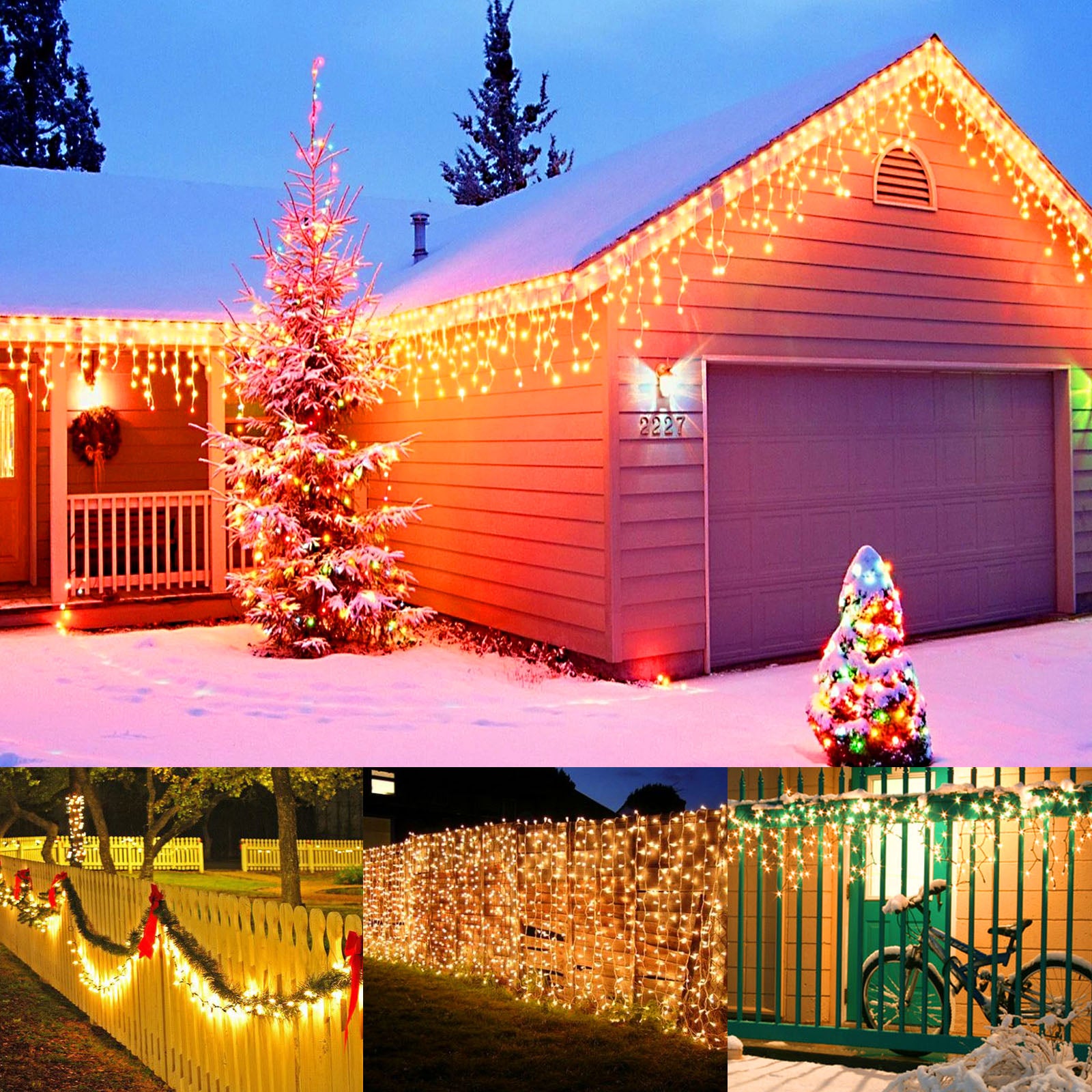 Memory LED Icicle String Lights 5/10/15M Waterproof Outdoor Christmas Fairy Lights 8 Modes Timer Xmas Newyear Decor 31V Plug