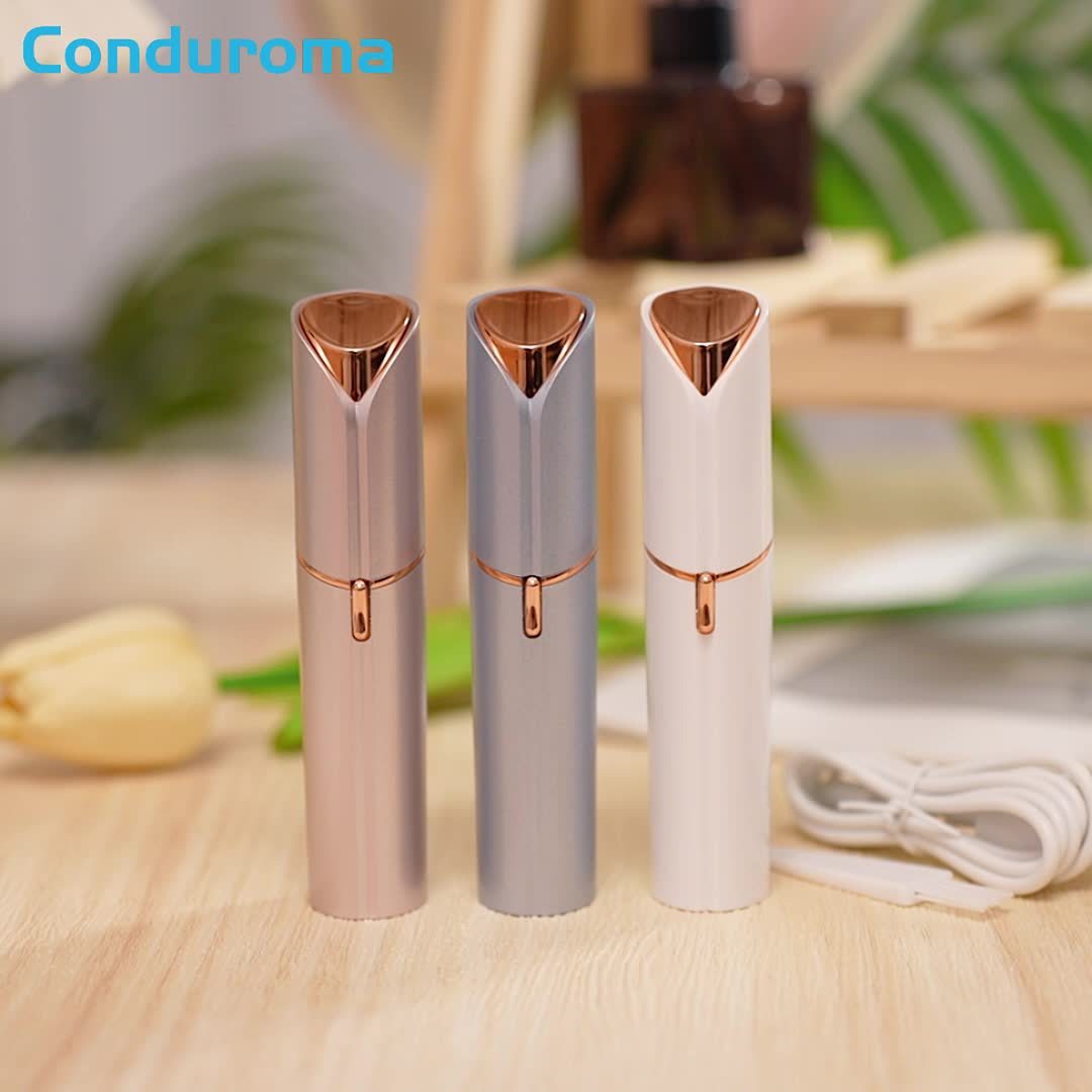 USB Rechargeable Facial Hair Remover, Painless Eyebrow Face Razor Trimmer for Women, Shaver for Lips, Body, Arms, Mustaches, Fuzz, and Chin