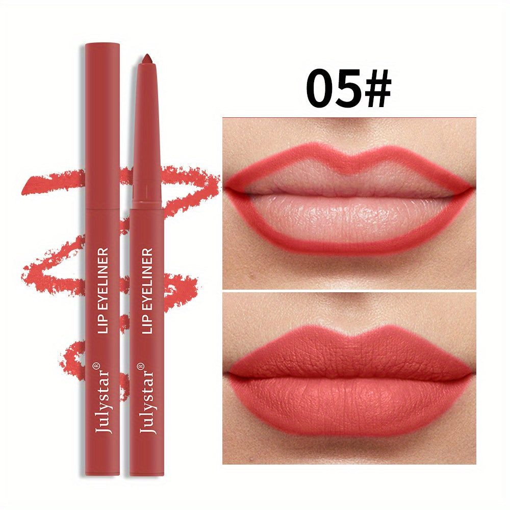 Lip Pencil Waterproof Non-halo Lipstick Pen Pink Matte Lip Gloss Rotating Lip Liner Set Valentine's Day Gifts