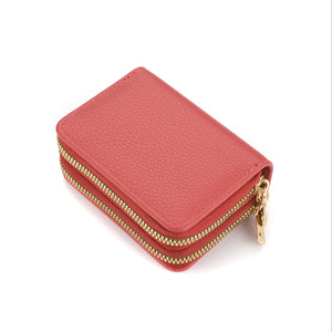 Double Zipper Wallet, Women's Short Credit Card Holder, Multifunctional Large Capacity Coin Purse