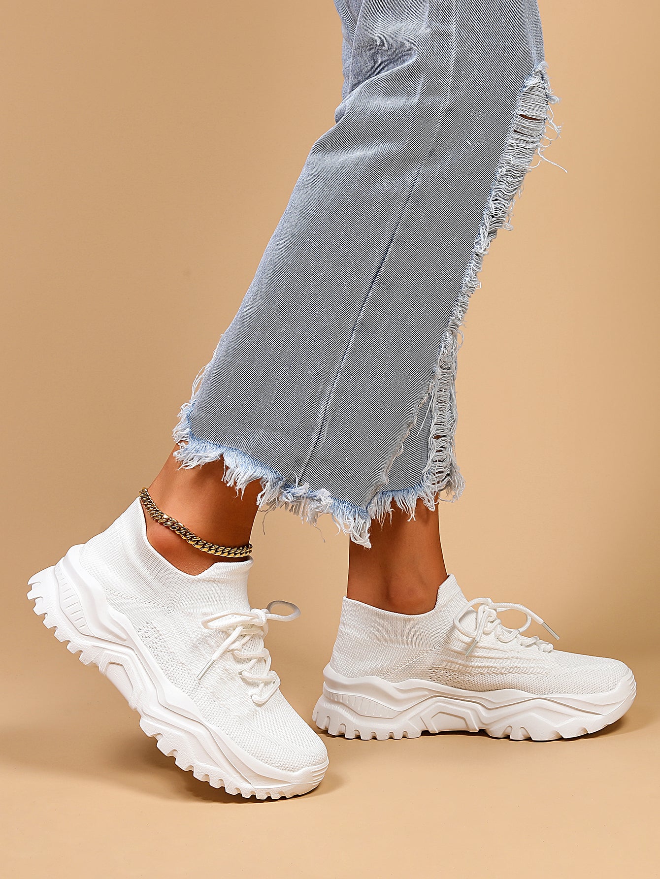 Chic Womens Breathable Knit Sneakers - Slip-On Design, Lightweight Comfort, Ideal for Casual Wear & Running