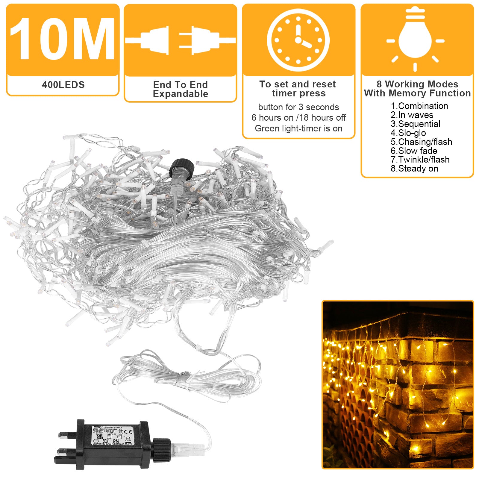 Memory LED Icicle String Lights 5/10/15M Waterproof Outdoor Christmas Fairy Lights 8 Modes Timer Xmas Newyear Decor 31V Plug
