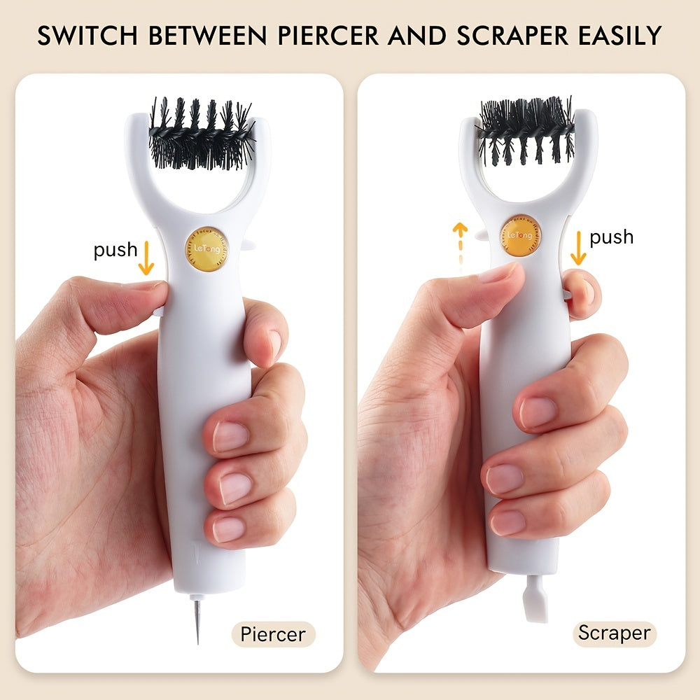 Letong 3-in-1 Die Brush Piercer Scraper Weeding Tools Easily Removing Excess Paper From Dies Must-Have Die Brush Tool With Foam Pad