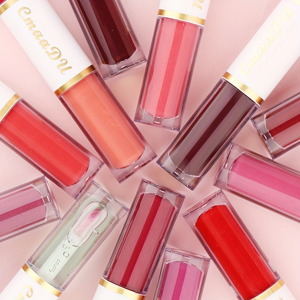 Double Ended Lip Gloss, Matte Velvet Satin Texture, Vivid Color Rendering Lip Glaze Long Lasting Waterproof Liquid Lipsticks ( 8 Colors ) Valentine's Day Gifts