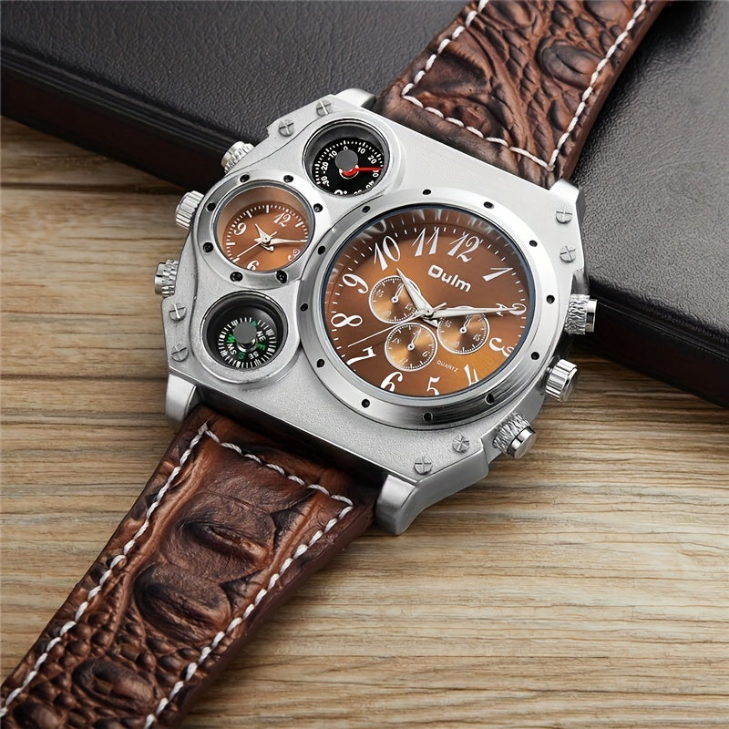 Men's Quartz Watch, Multi Dial With Compass, Casual Watch For Men, Ideal choice for Gifts