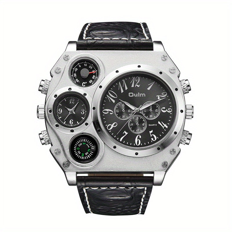 Men's Quartz Watch, Multi Dial With Compass, Casual Watch For Men, Ideal choice for Gifts