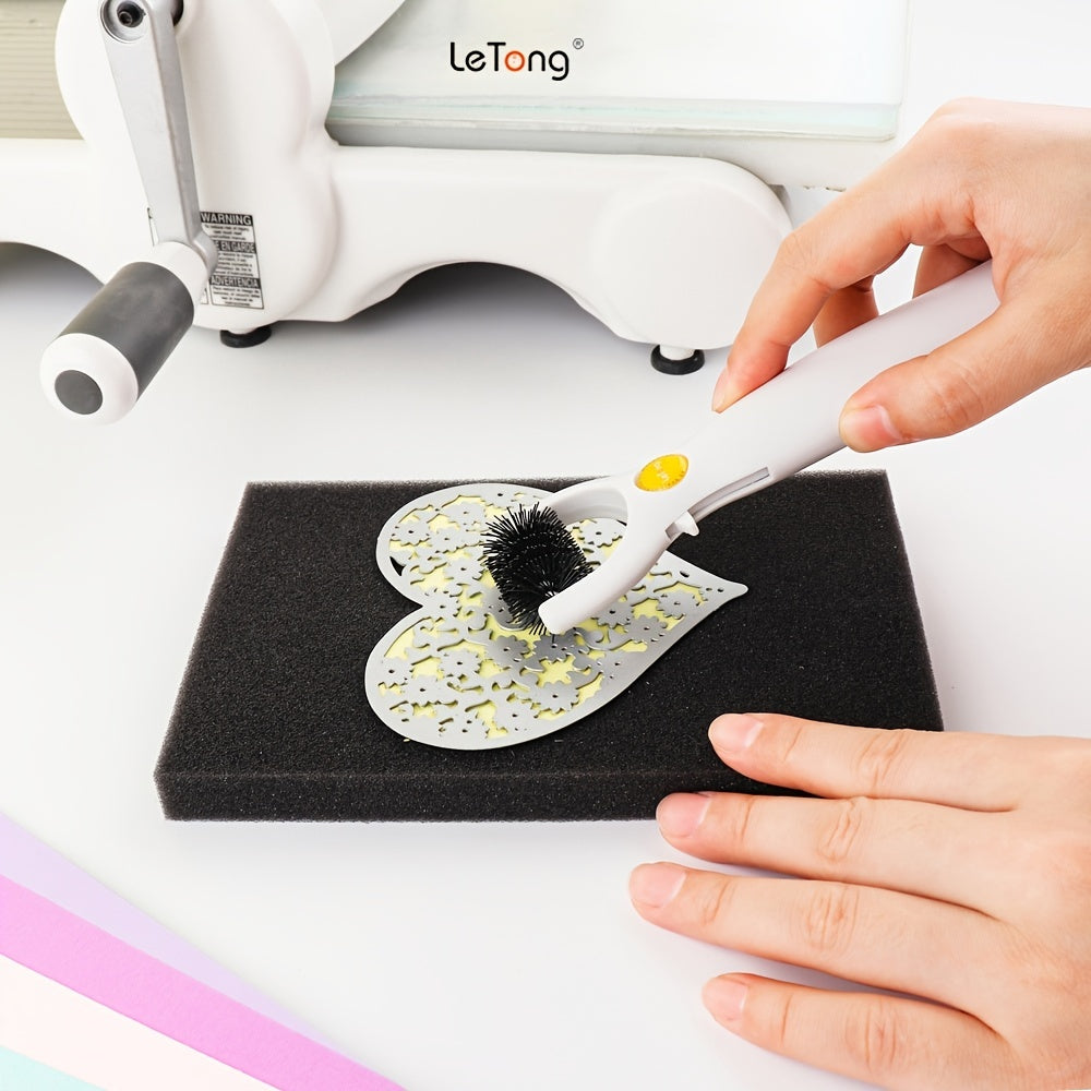 Letong 3-in-1 Die Brush Piercer Scraper Weeding Tools Easily Removing Excess Paper From Dies Must-Have Die Brush Tool With Foam Pad
