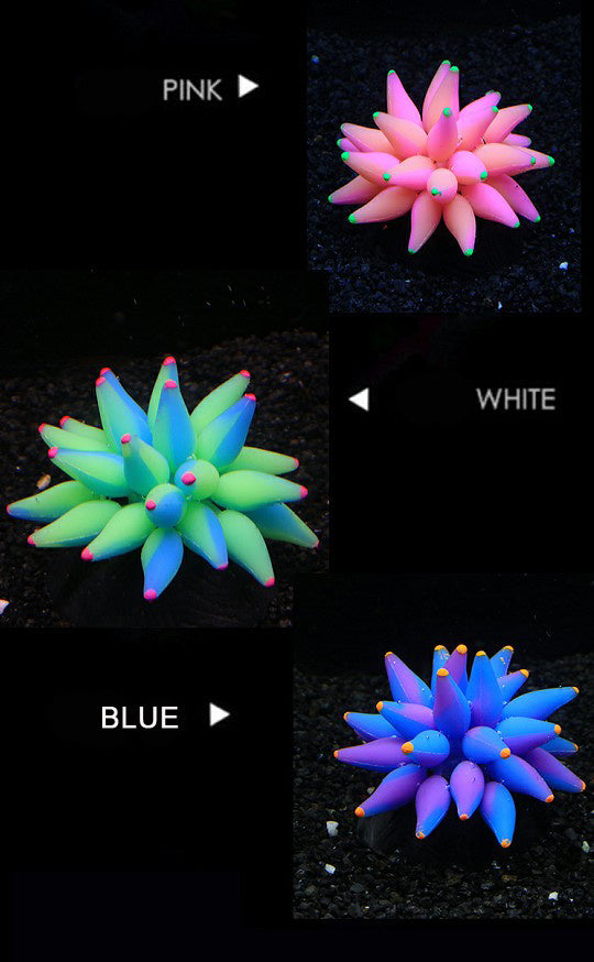 4pcs Glowing Aquarium Plants - Silicone Coral, Mushroom, Sea Anemone & Grass Decorations