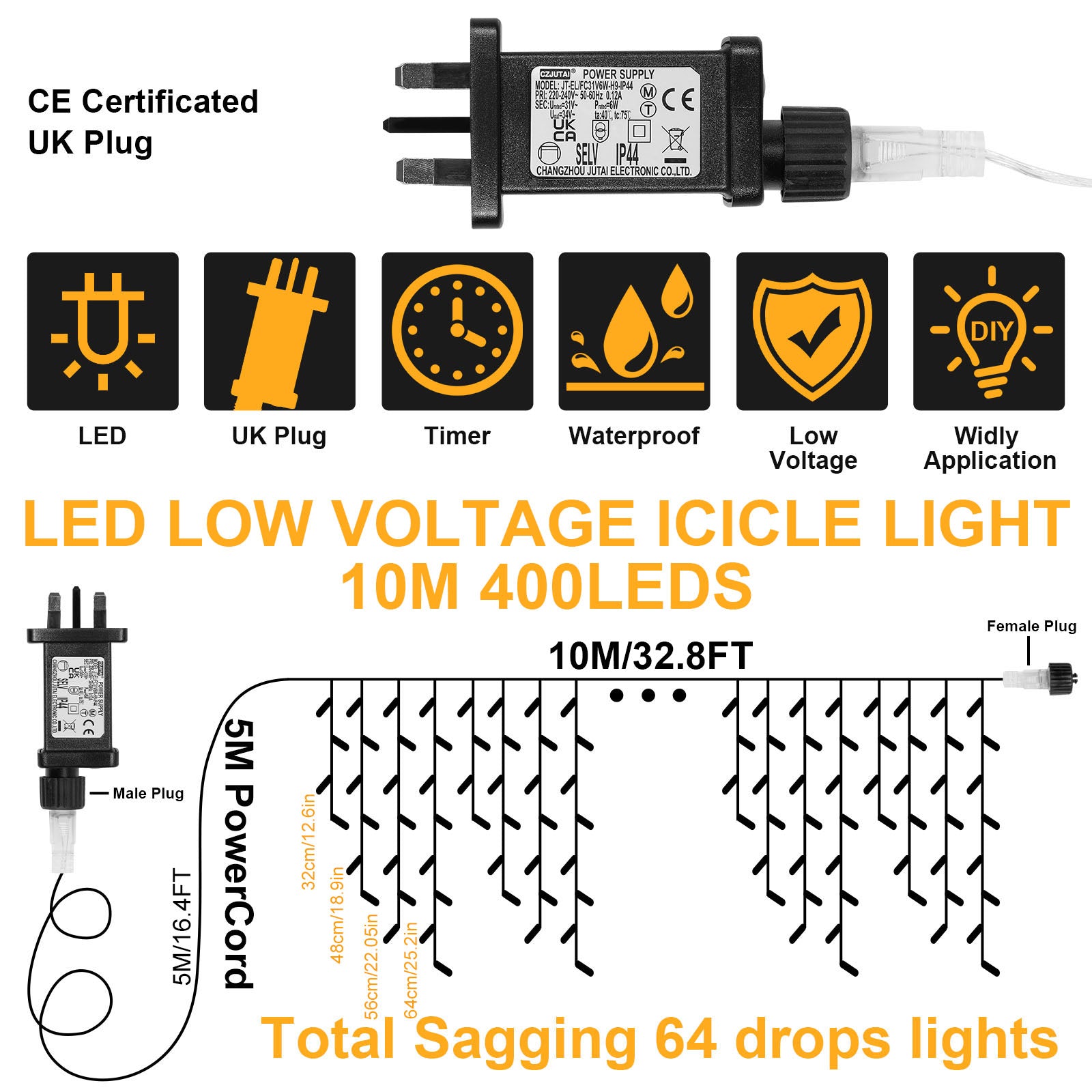 Memory LED Icicle String Lights 5/10/15M Waterproof Outdoor Christmas Fairy Lights 8 Modes Timer Xmas Newyear Decor 31V Plug