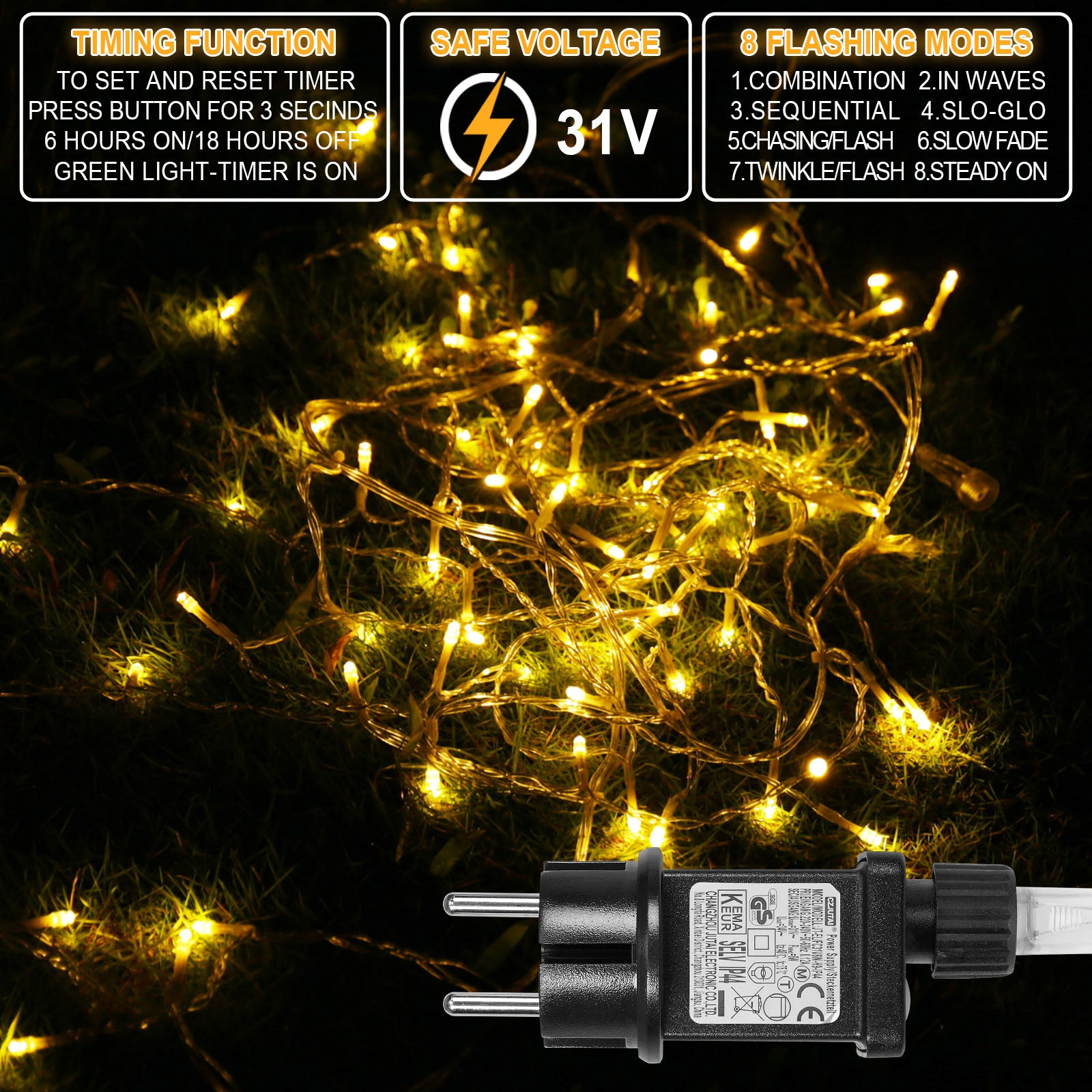 Memory LED Icicle String Lights 5/10/15M Waterproof Outdoor Christmas Fairy Lights 8 Modes Timer Xmas Newyear Decor 31V Plug