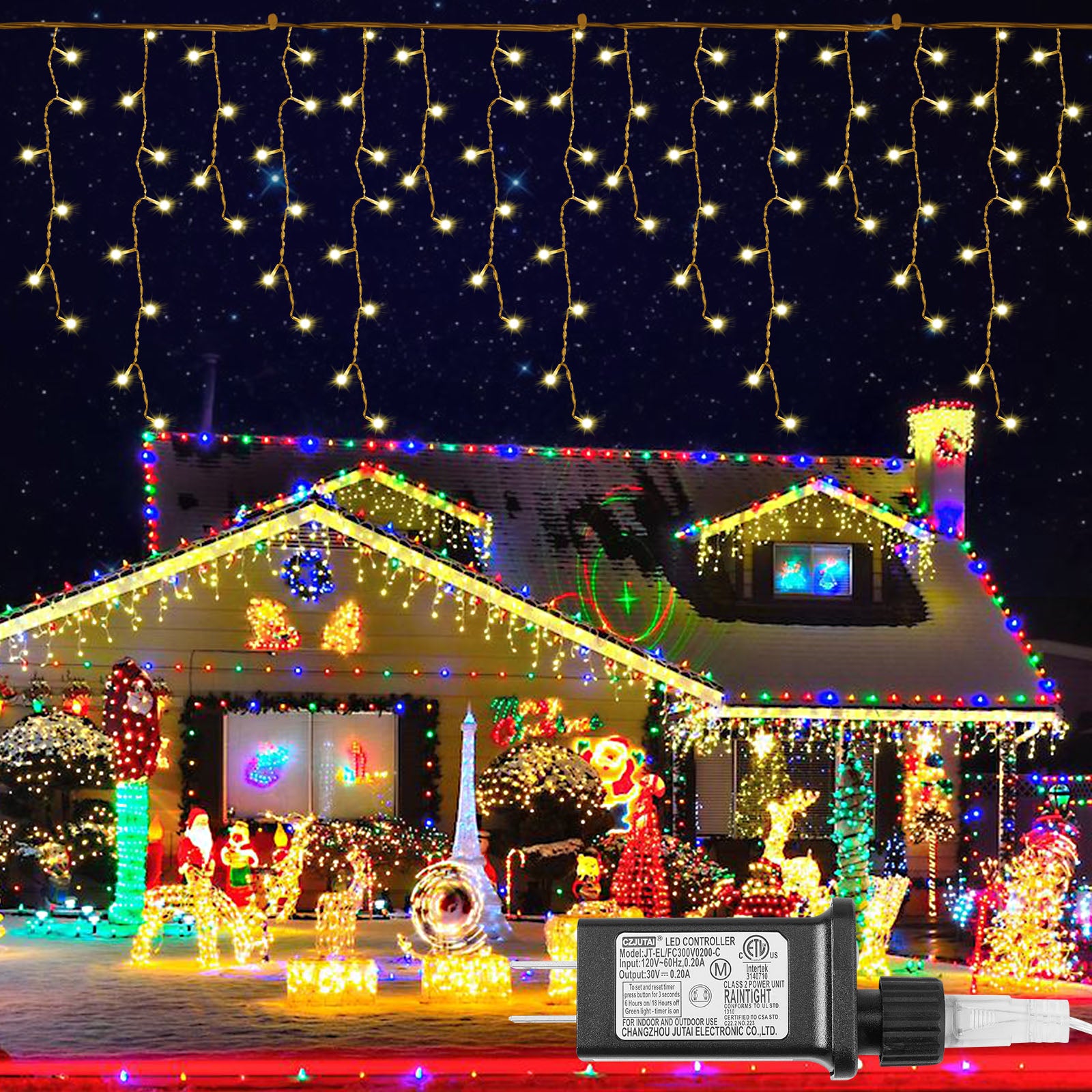 Memory LED Icicle String Lights 5/10/15M Waterproof Outdoor Christmas Fairy Lights 8 Modes Timer Xmas Newyear Decor 31V Plug