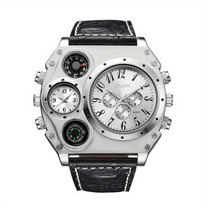 Men's Quartz Watch, Multi Dial With Compass, Casual Watch For Men, Ideal choice for Gifts