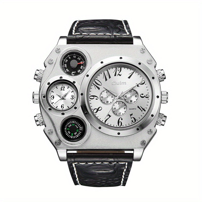 Men's Quartz Watch, Multi Dial With Compass, Casual Watch For Men, Ideal choice for Gifts