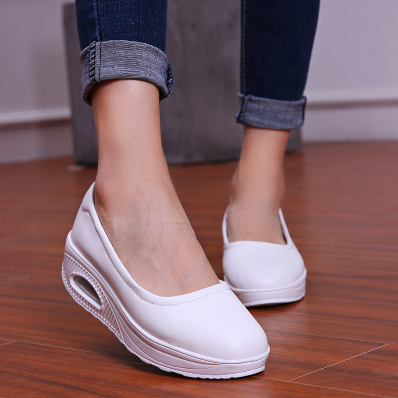 Comfy All-Season Women's Nursing Shoes with Air Cushion Support, Non-Slip Sole, Easy Slip-On Design