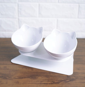 New Inclined Food Cat Ear Oblique Mouth Transparent Single Pet Bowl - You Offer