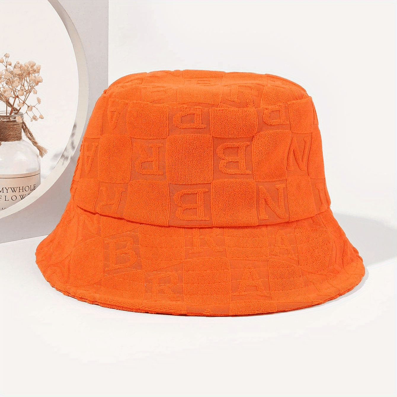 Plaid Embossed Bucket Hat Solid Color Trendy Casual Basin Hat Unisex Couple Fisherman Cap For Women Men