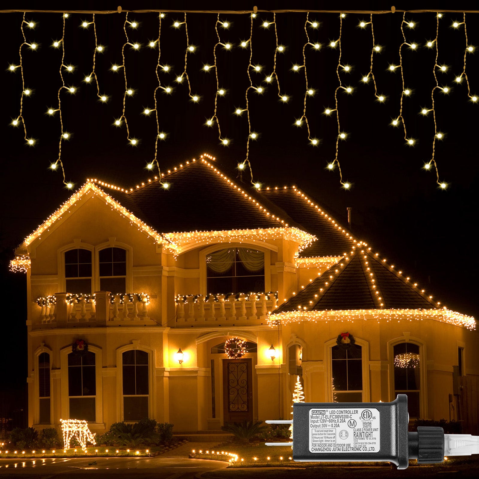 Memory LED Icicle String Lights 5/10/15M Waterproof Outdoor Christmas Fairy Lights 8 Modes Timer Xmas Newyear Decor 31V Plug