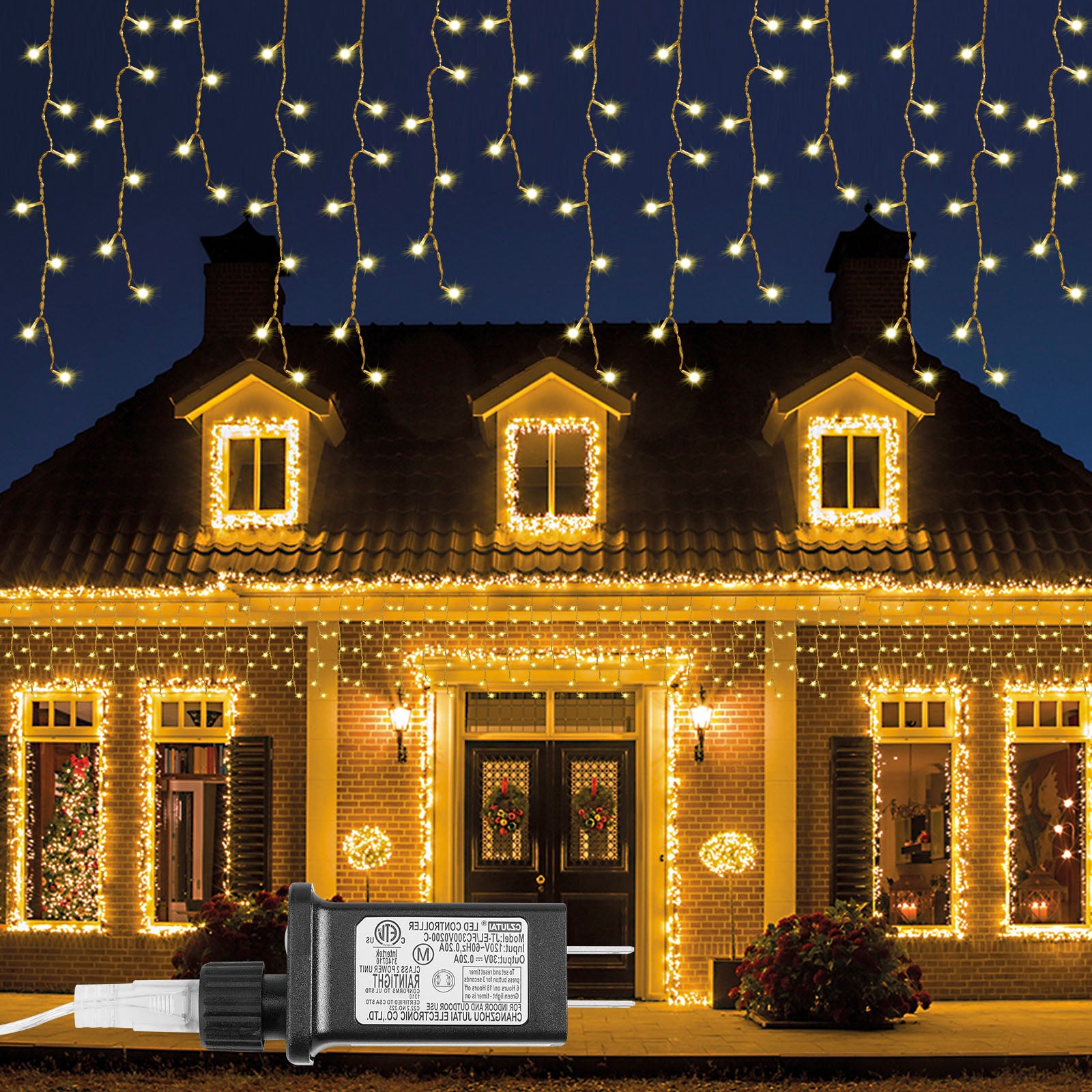 Memory LED Icicle String Lights 5/10/15M Waterproof Outdoor Christmas Fairy Lights 8 Modes Timer Xmas Newyear Decor 31V Plug
