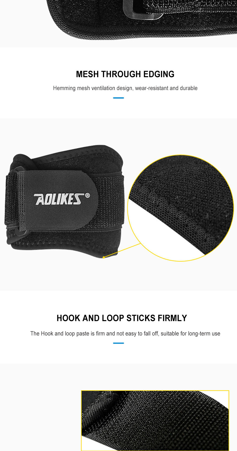 1pc Aolikes Elbow Brace for Men and Women - Tennis Elbow Support Wrap with Adjustable Compression