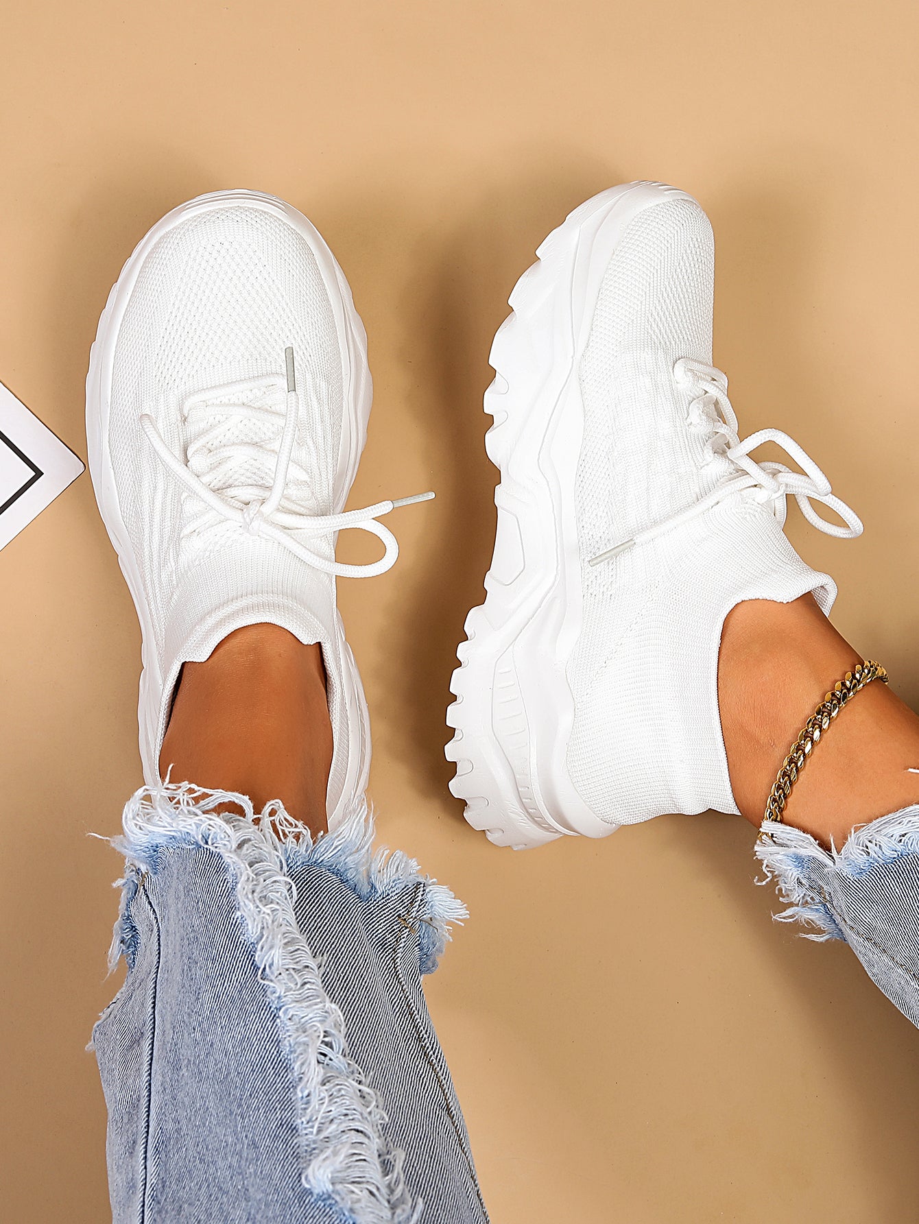 Chic Womens Breathable Knit Sneakers - Slip-On Design, Lightweight Comfort, Ideal for Casual Wear & Running