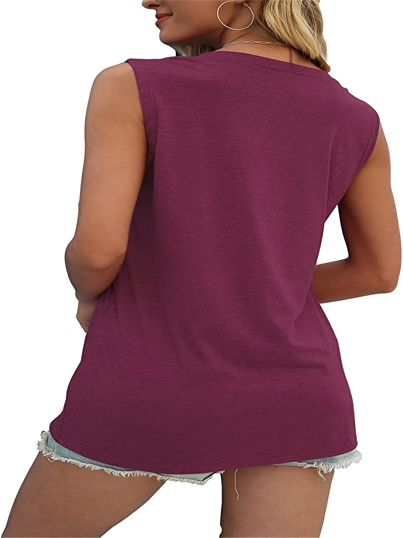 Letter Print Country Music Festival Crew Neck Tank Top, Casual Spring & Summer Loose Stylish Tank Top, Women's Clothing