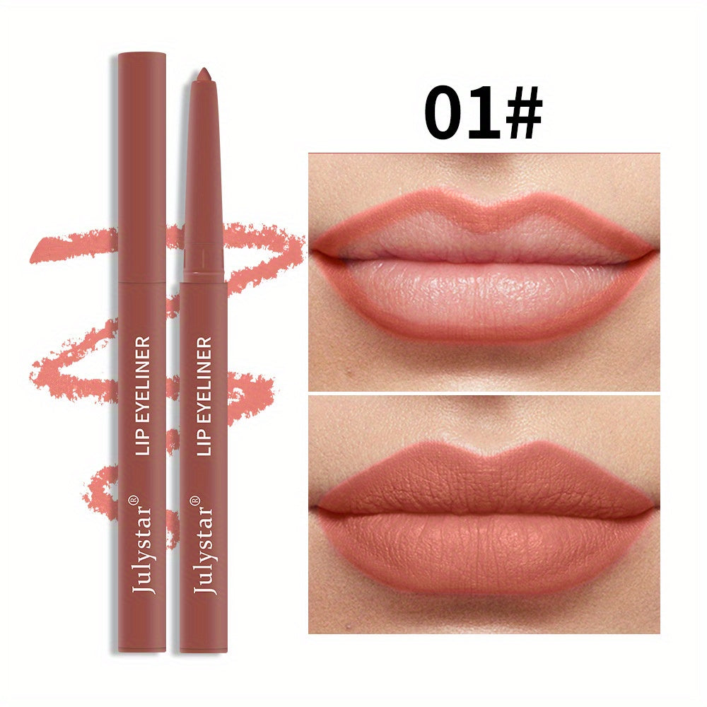 Lip Pencil Waterproof Non-halo Lipstick Pen Pink Matte Lip Gloss Rotating Lip Liner Set Valentine's Day Gifts