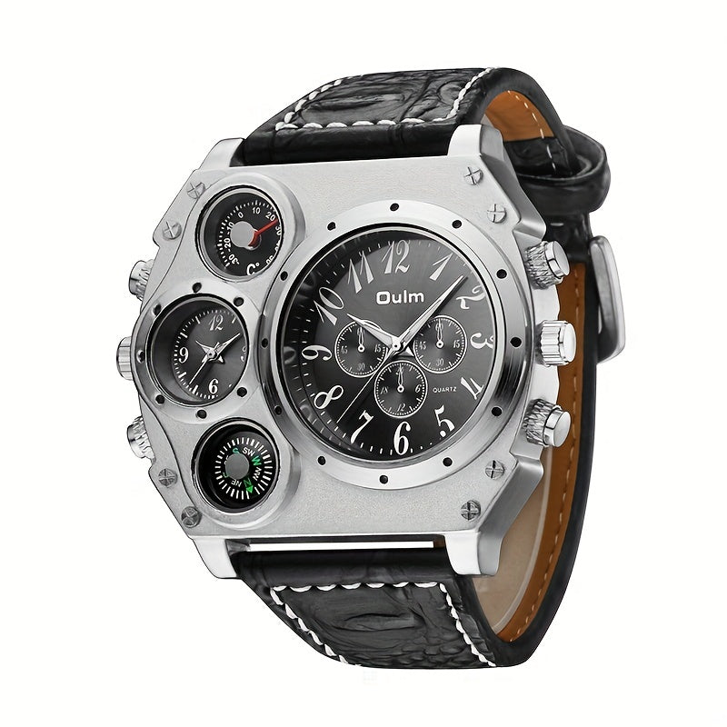 Men's Quartz Watch, Multi Dial With Compass, Casual Watch For Men, Ideal choice for Gifts