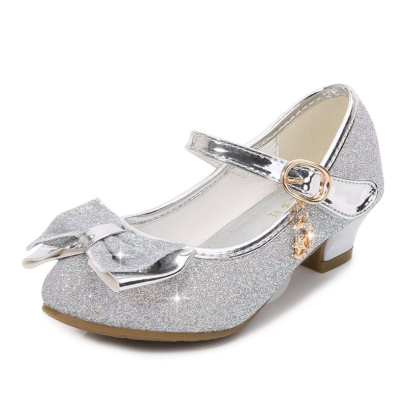 Girls' Elegant Low Heel Pumps - Bow Decorated Princess Party Shoes for Spring and Summer with Comfortable Insoles and Durable Outsoles