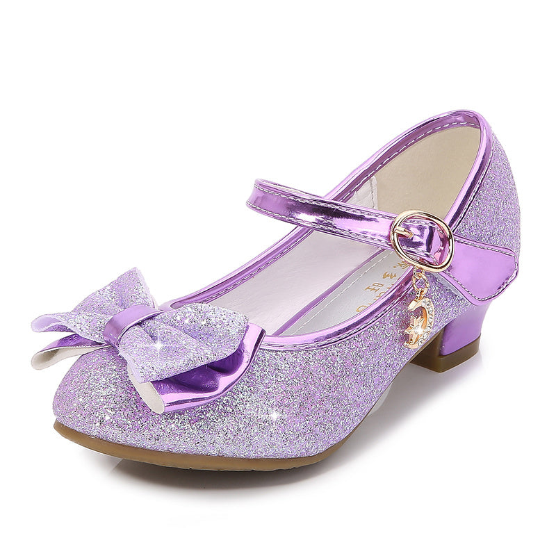 Girls' Elegant Low Heel Pumps - Bow Decorated Princess Party Shoes for Spring and Summer with Comfortable Insoles and Durable Outsoles