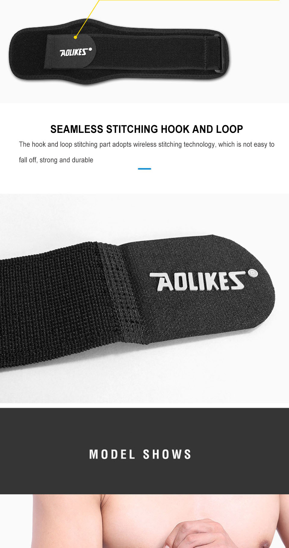 1pc Aolikes Elbow Brace for Men and Women - Tennis Elbow Support Wrap with Adjustable Compression