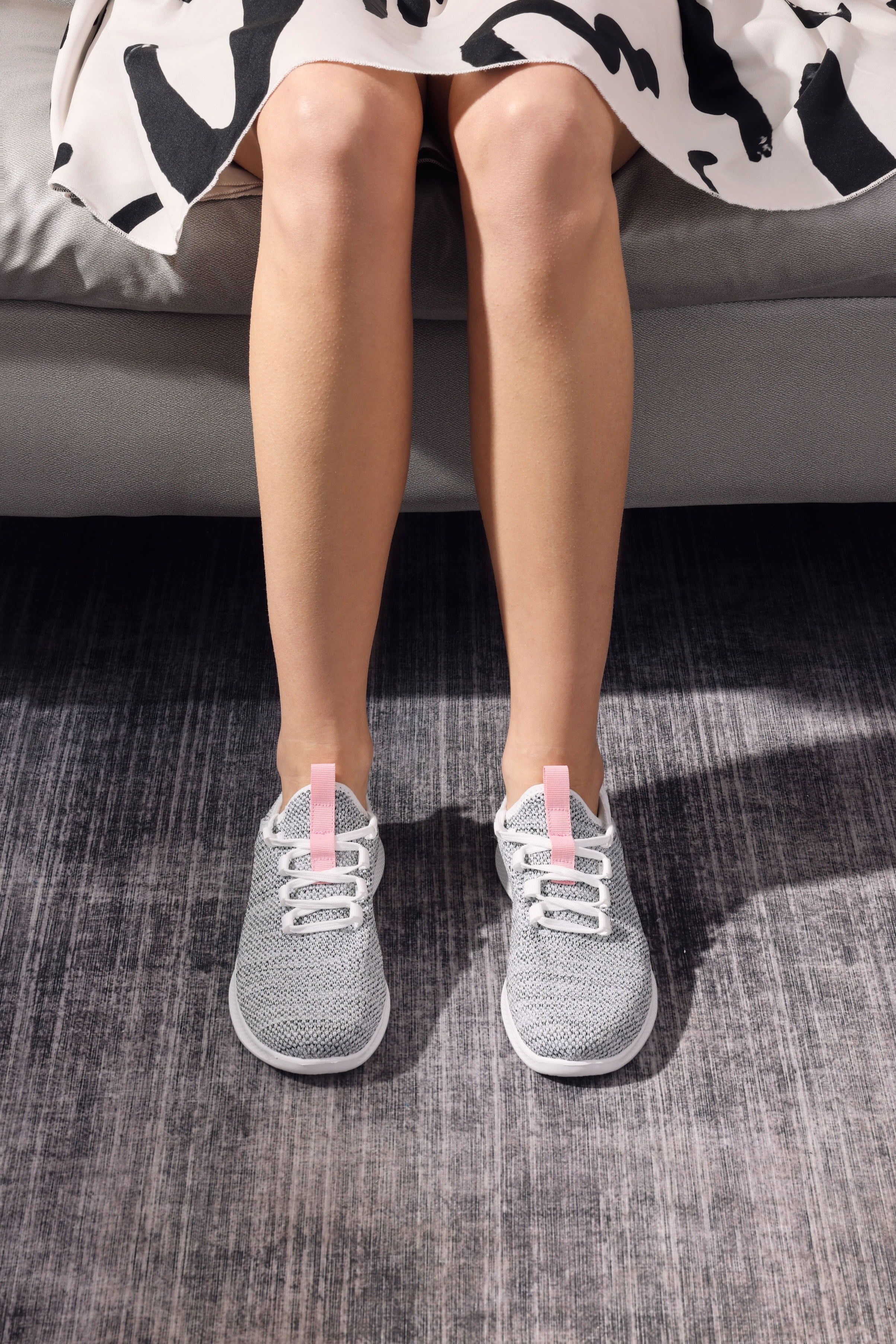 Women's Casual Slip-on Sneakers, Lightweight Lace Up Running Shoes, Knitted Low Top Sneakers