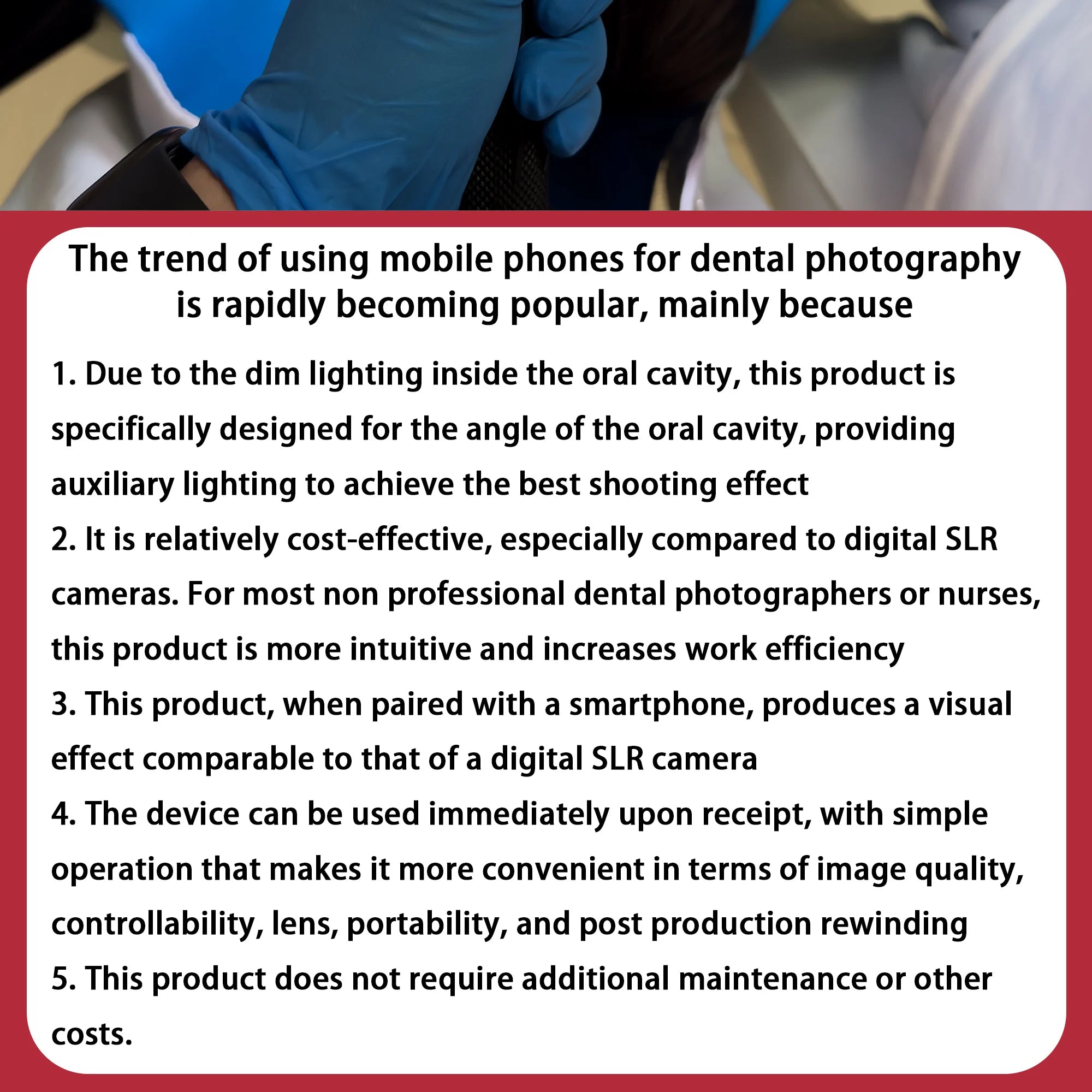 Dental Photo - MK 16 | Dental Photography Light For Cellphone. LED For Dentistry. Polarized And Macro Photos For Dentist