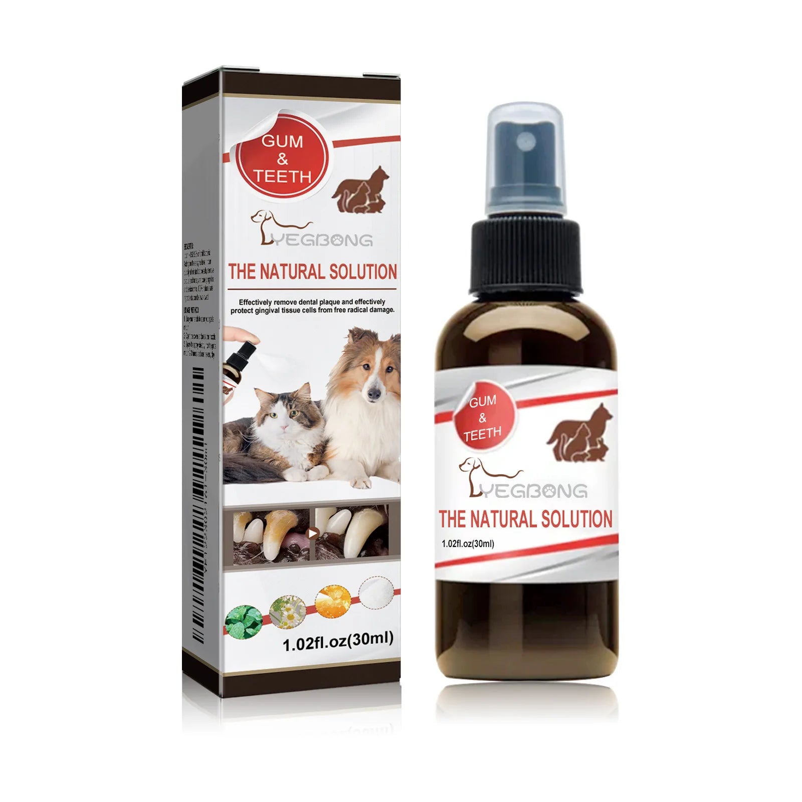 Yegbong Pet Tooth Cleaning Spray Remove Bad Breath Teeth Cleaning Dog Cats Tartar Removal Dental Care Deodorization Oral Spray