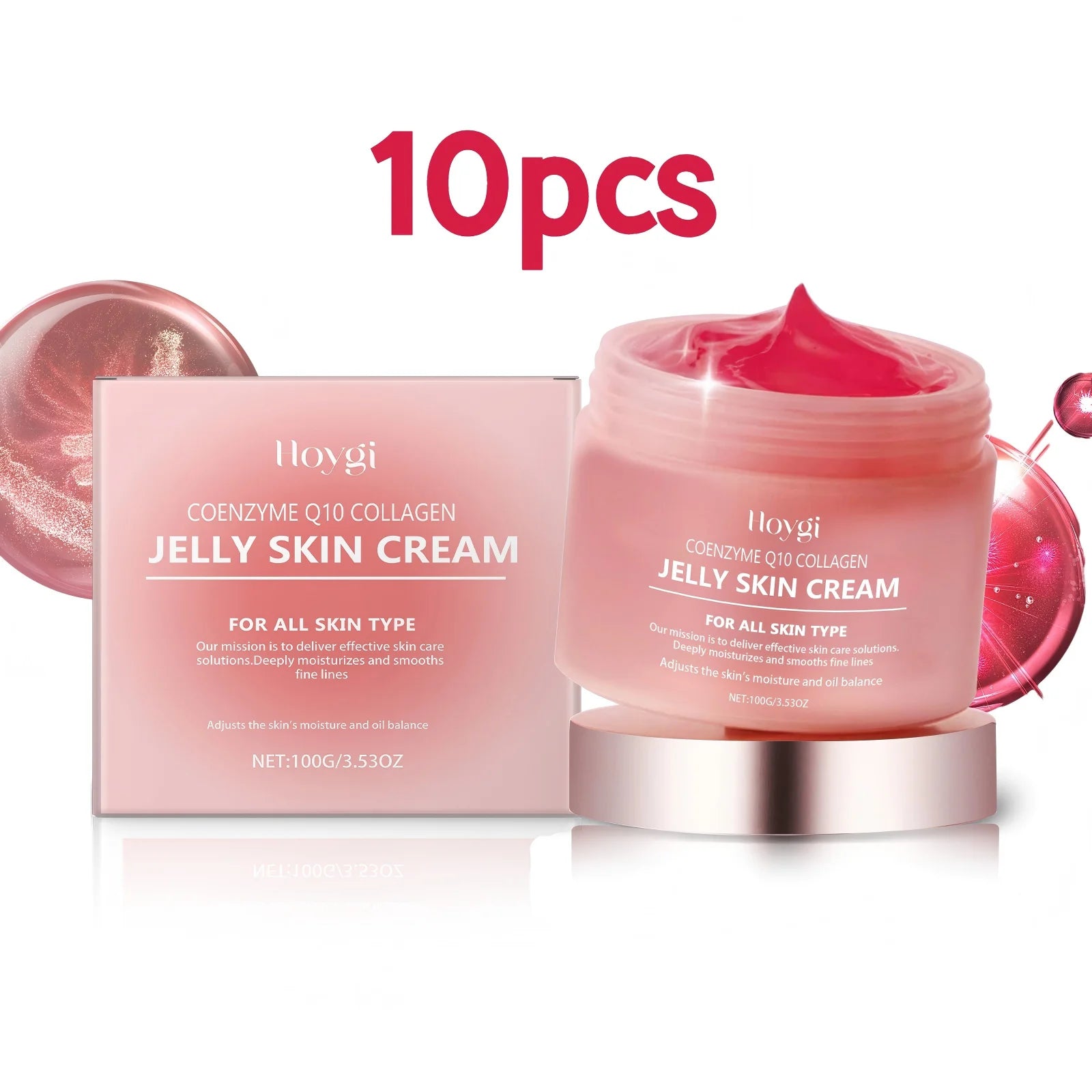 Hoygi 100g Collagen Jelly Cream Hydrating Brightening Face Shrinks Pores Skincare Lightweight Lighten Fine Lines Nourish Gel