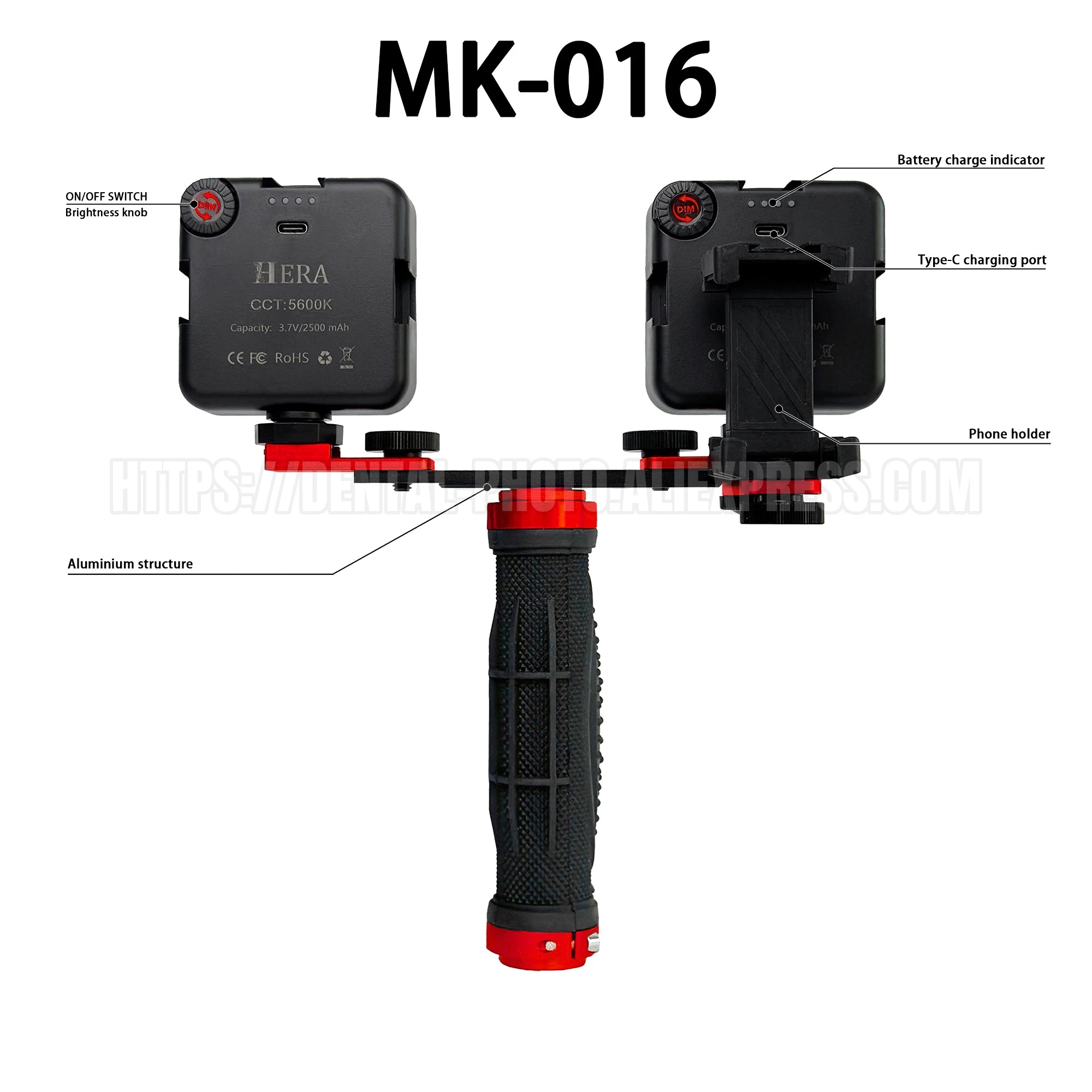 Dental Photo - MK 16 | Dental Photography Light For Cellphone. LED For Dentistry. Polarized And Macro Photos For Dentist